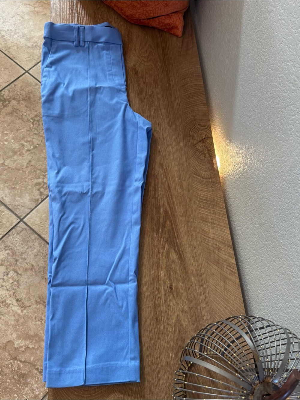 Cropped Tailored Capris in Light Blue